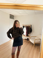 Falda efecto lana Lou negra