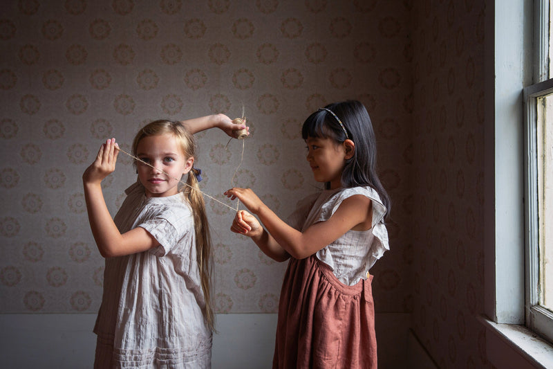 Goldie pinstripe dress - Soor Ploom selection available on amaetc.com, eco friendly concept store for children