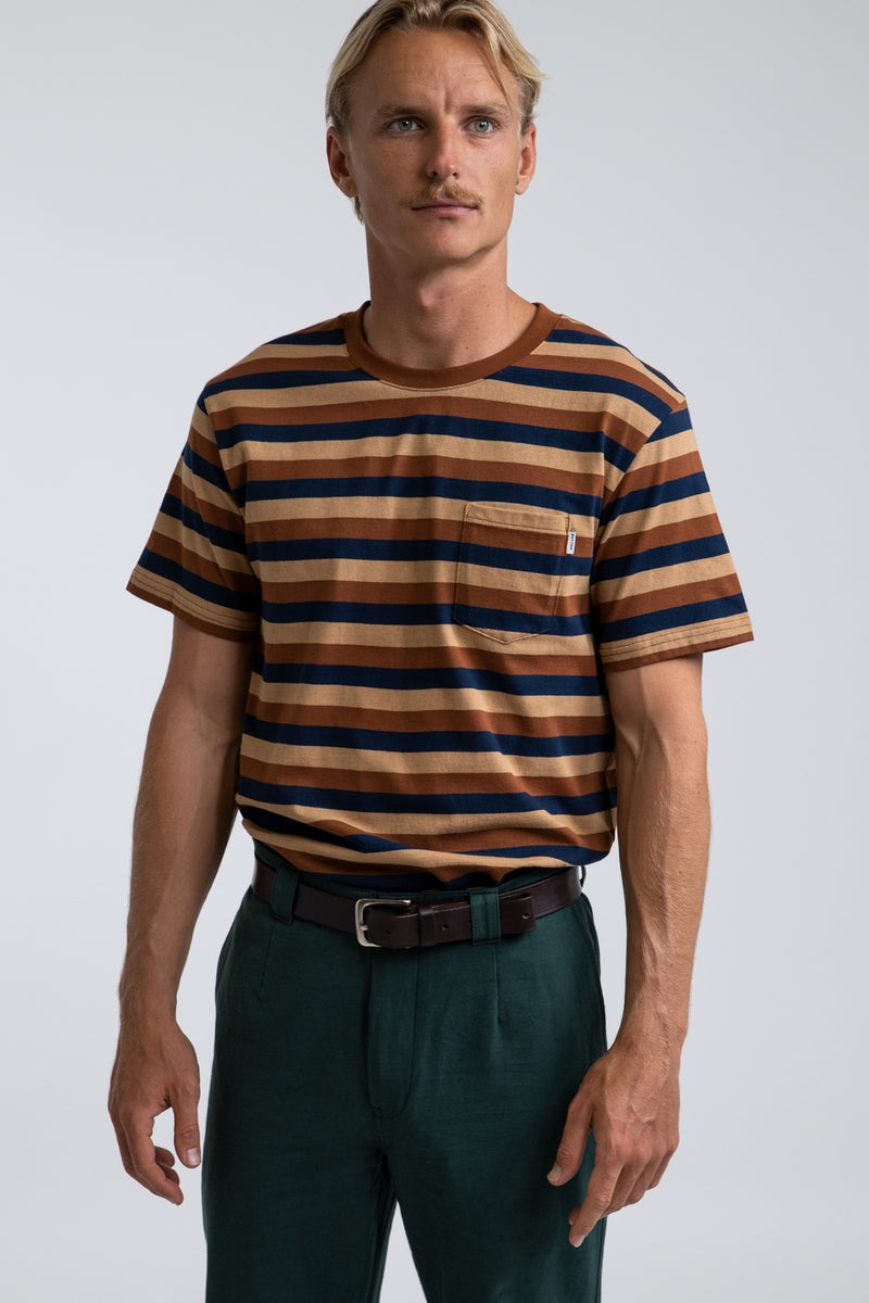 Rhythm - T-Shirt Everyday Stripe - Baked - Homme