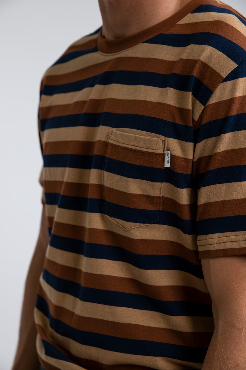 Rhythm - T-Shirt Everyday Stripe - Baked - Homme