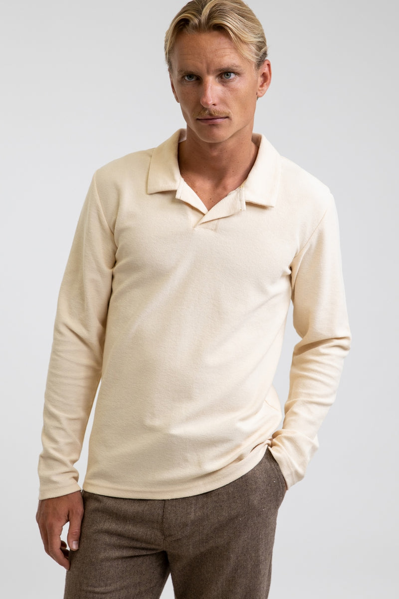 Rhythm - T-Shirt Vintage Ls Polo - Natural - Homme