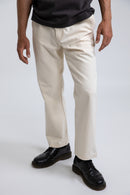 Rhythm - Pantalon Slub Pleated Chino - Natural - Homme