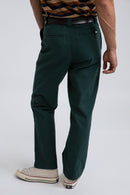 Rhythm - Pantalon Slub Pleated Chino - Pine - Homme