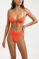 Rhythm - Haut De Maillot Tie Front - Hot Coral - Femme