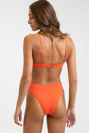 Rhythm - Haut De Maillot Tie Front - Hot Coral - Femme