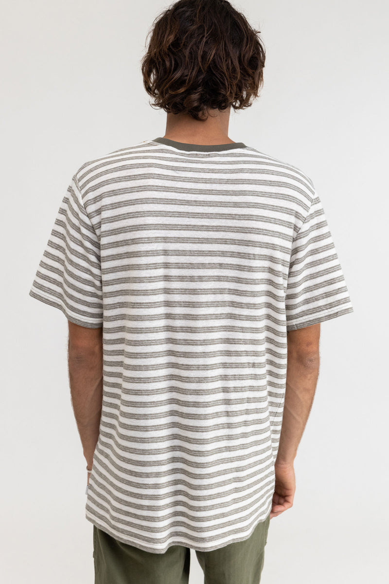 Rhythm - T-Shirt Endure Stripe Vintage - Olive - Homme
