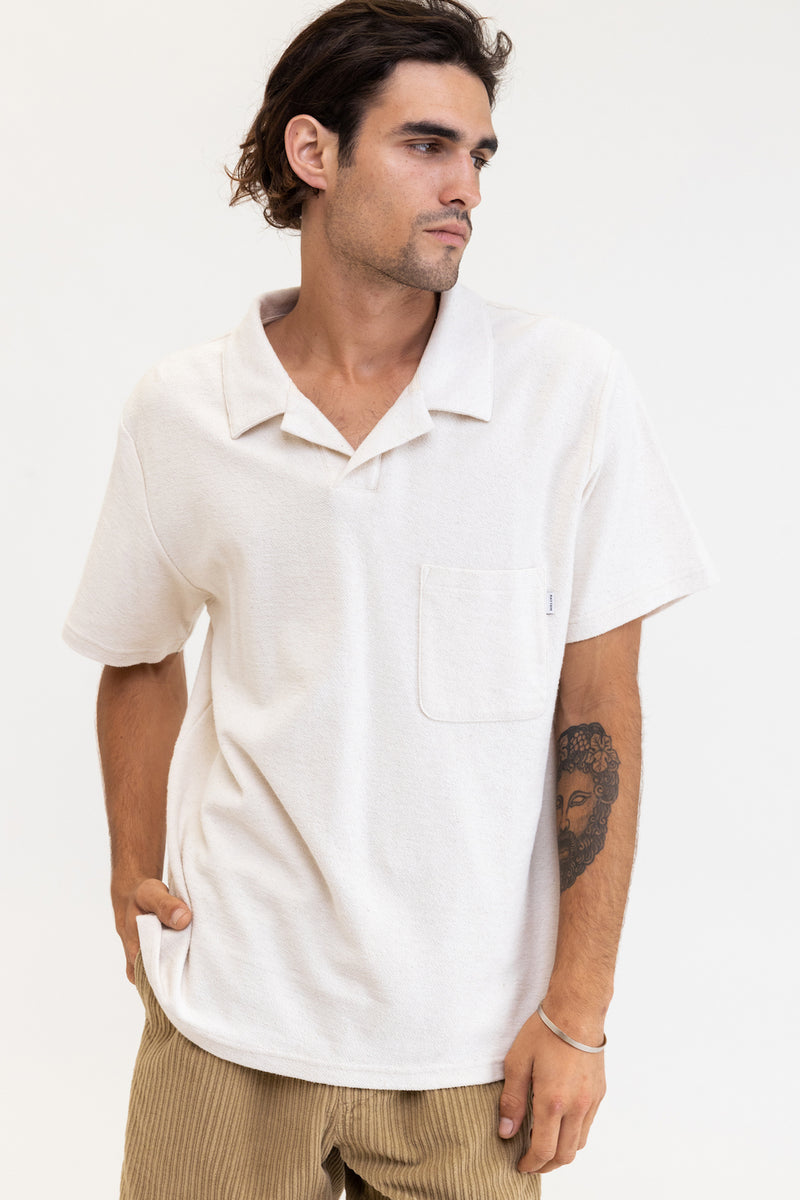 Rhythm - T-Shirt Vintage Terry - Natural - Homme