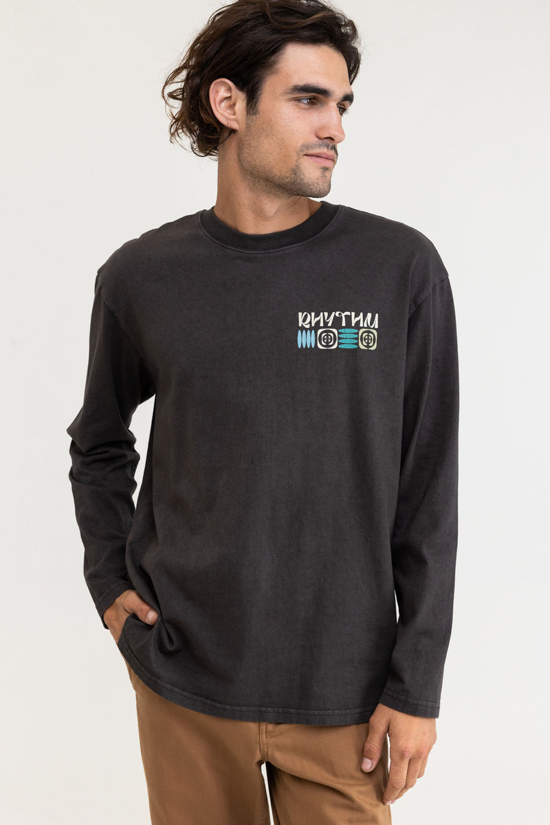 Rhythm - T-Shirt Notch Vintage Ls - Vintage Black - Homme