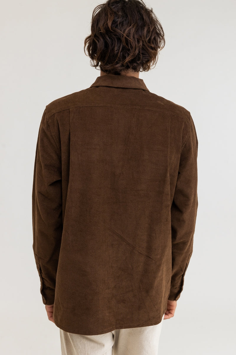 Rhythm - Chemise Corduroy Ls - Chocolate - Homme