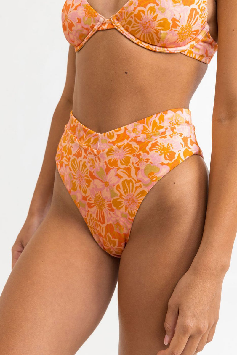 Rhythm - Bas De Maillot Evangeline Flor V Frt Hi - Mandarin - Femme