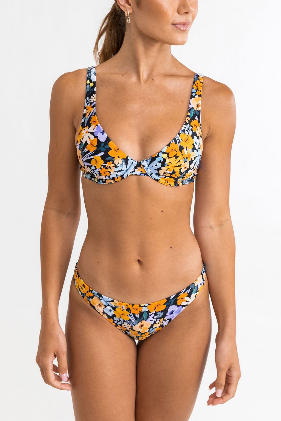 Rhythm - Ophelia Floral Underwire Bikini Top - Black - Women