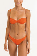 Rhythm - Top de bikini con aros fruncidos Marle - Mandarín - Mujer