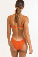 Rhythm - Top de bikini con aros fruncidos Marle - Mandarín - Mujer