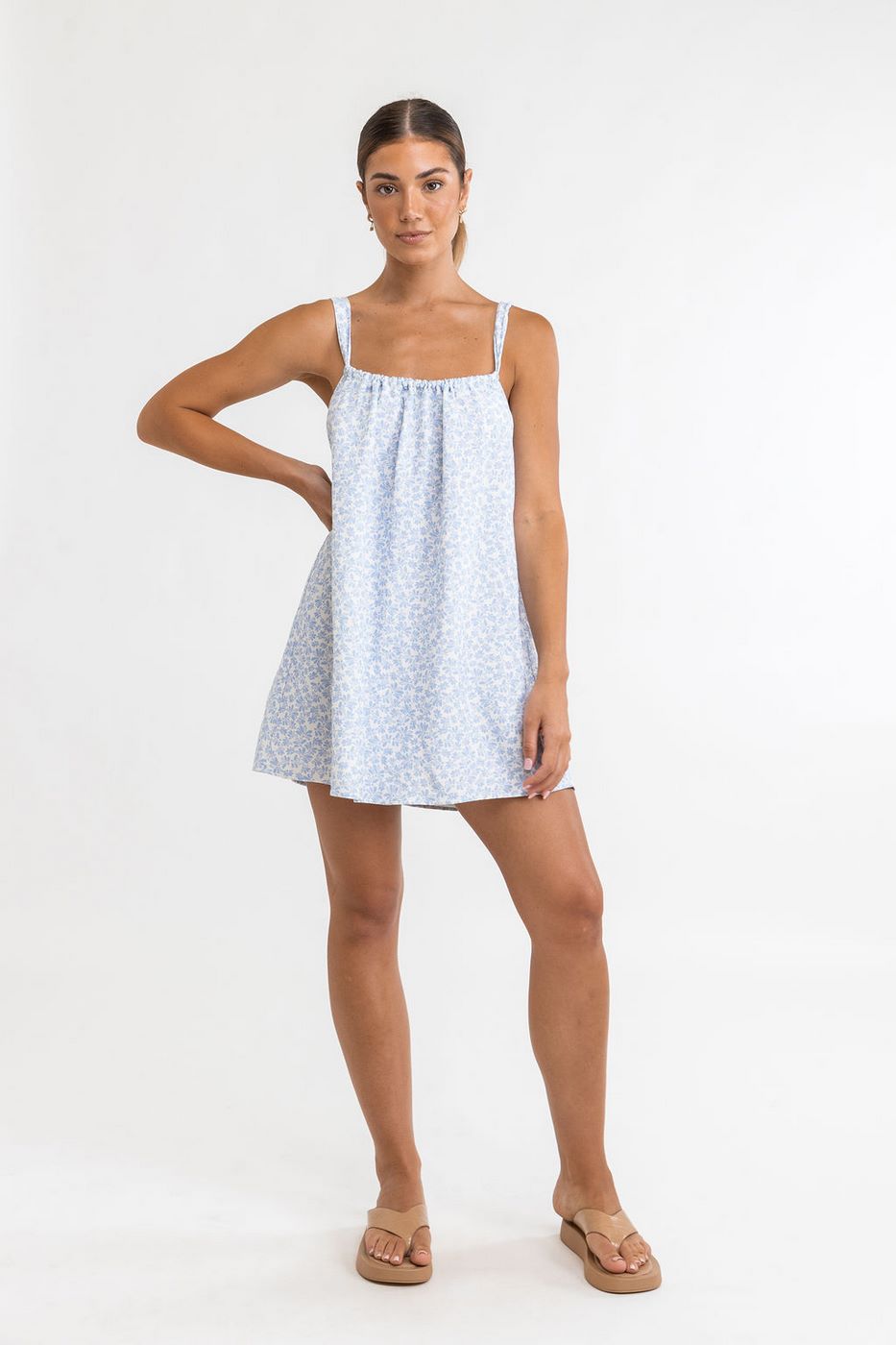 Rhythm - Robe Voleta Floral Mini - Cornflower - Femme