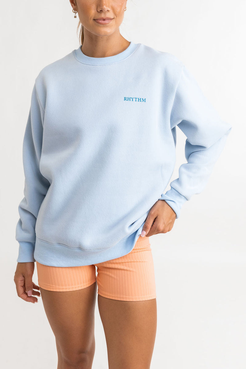 Rhythm - Sweat Lo Fi Sunset Crew Neck - Blue - Femme