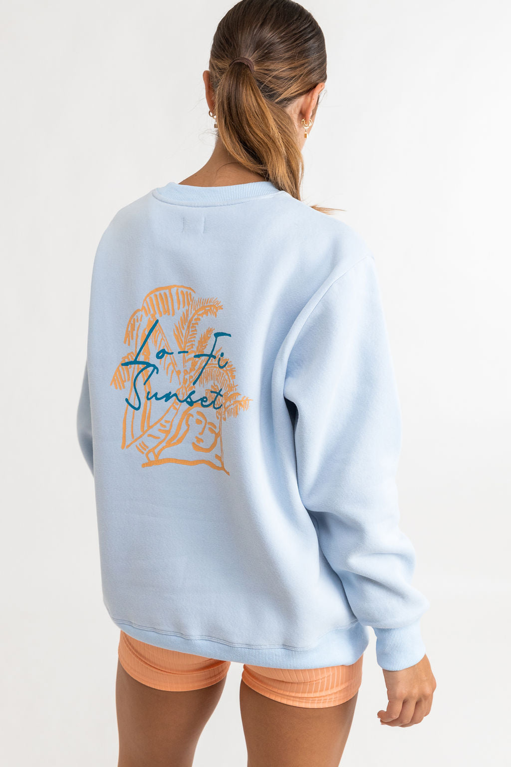 Rhythm - Sweat Lo Fi Sunset Crew Neck - Blue - Femme