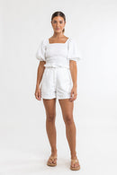 Rhythm - Top fruncido Bronte - Blanco - Mujer