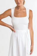 Rhythm - Top Andie Knit - White - Femme