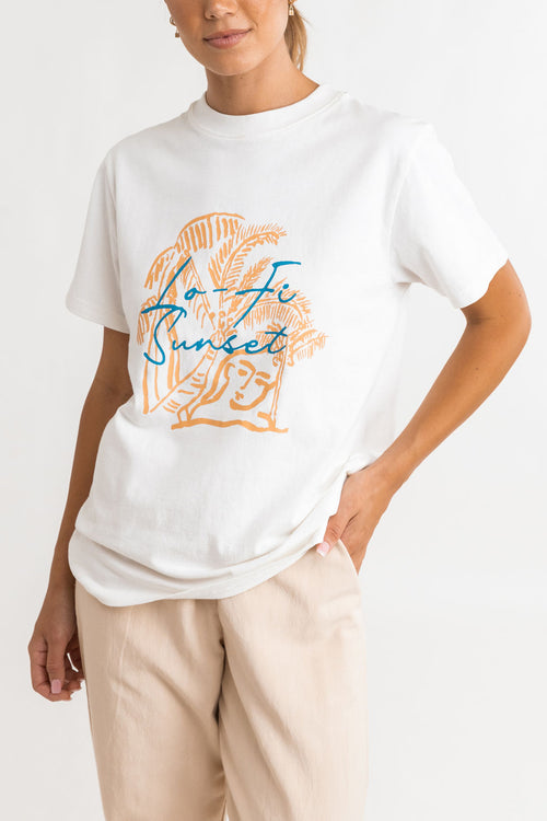 Rhythm - T-Shirt Lo Fi Sunset - Vintage White - Femme