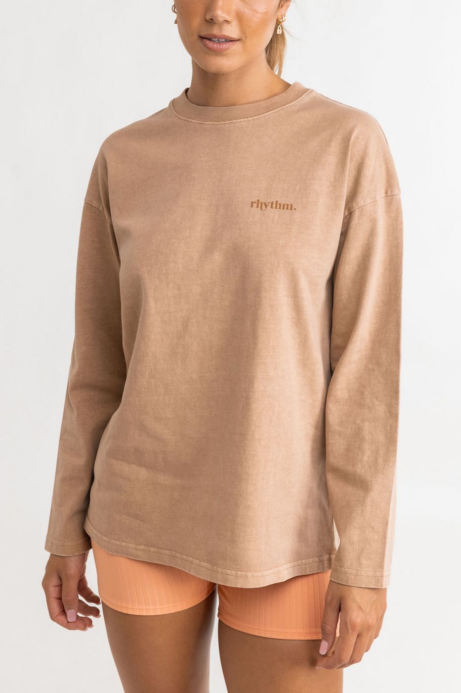 Sweat Essential Rhyth Fleece Crew - Mocha - Femme