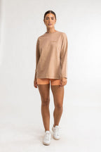 Sweat Essential Rhyth Fleece Crew - Mocha - Femme