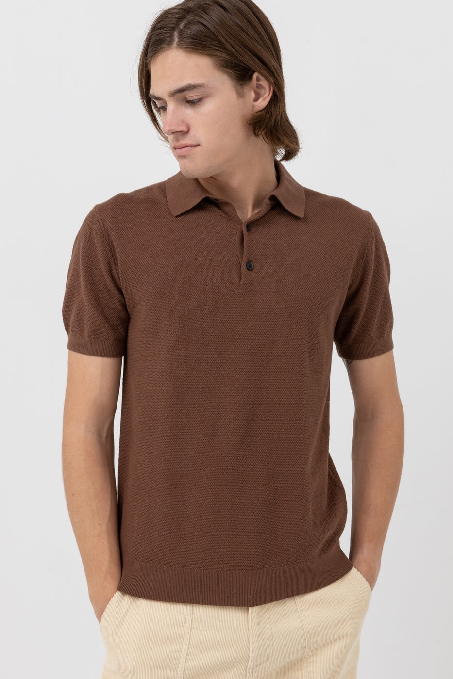 T-Shirt Textured - Brown - Homme