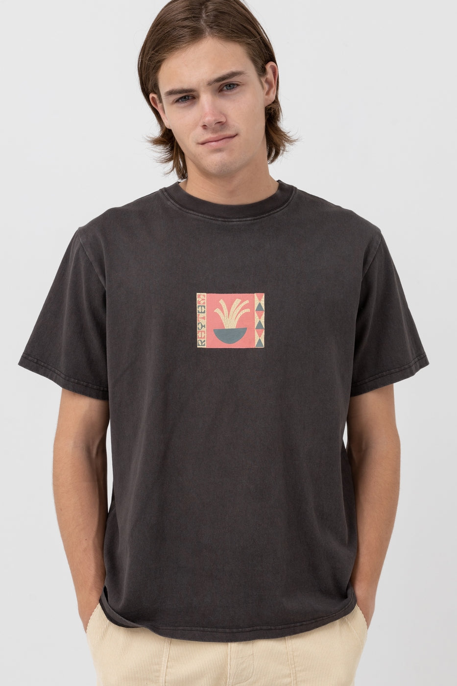Rhythm - T-Shirt Sprigs Vintage Ss - Vintage Black - Homme