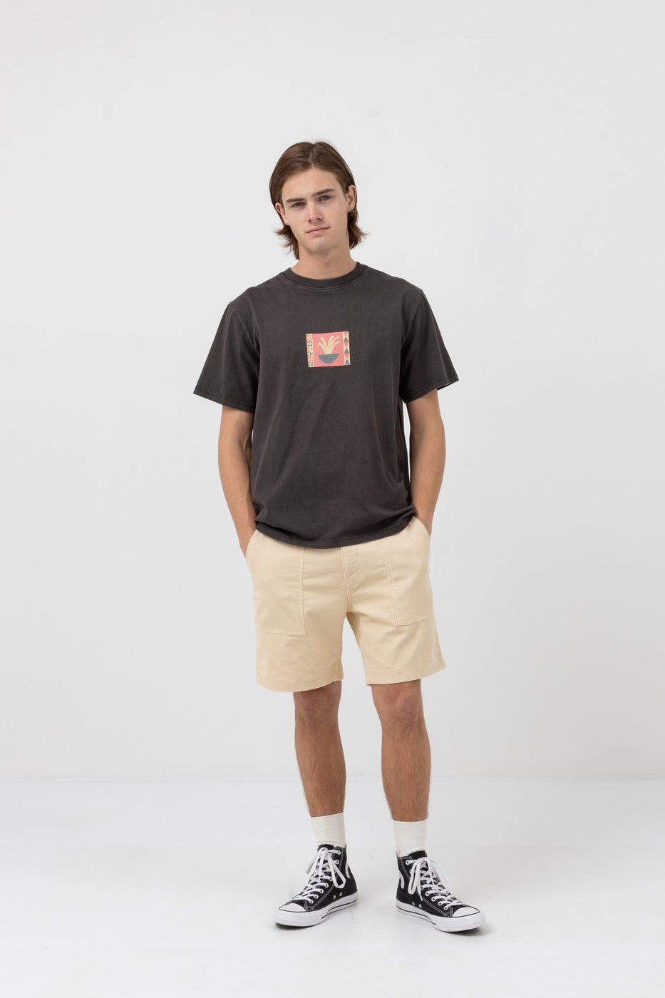Rhythm - T-Shirt Sprigs Vintage Ss - Vintage Black - Homme