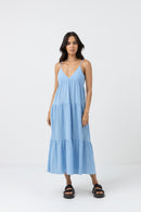 Rhythm - Robe Cleo Tiered Mid - Ocean - Femme