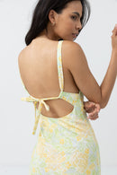 Rhythm - Falda de vestir midi con bias floral Magnolia - Helecho - Mujer