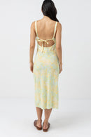 Rhythm - Falda de vestir midi con bias floral Magnolia - Helecho - Mujer