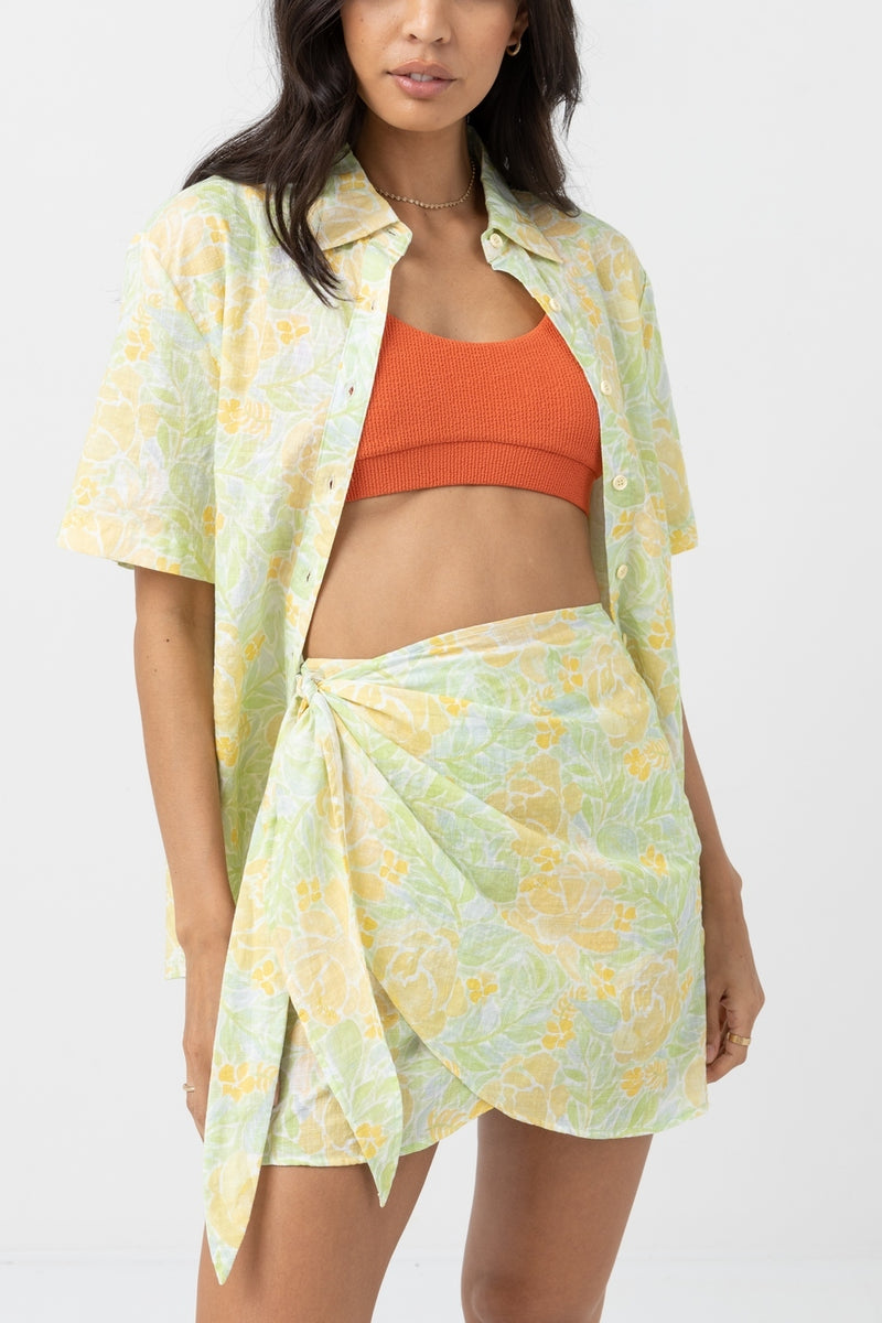 Rhythm - Chemise Manches Courtes Magnolia Floral - Fougère - Femme