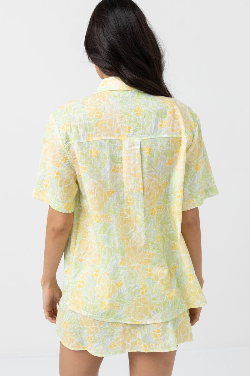 Rhythm - Camisa de manga corta floral Magnolia - Helecho - Mujer