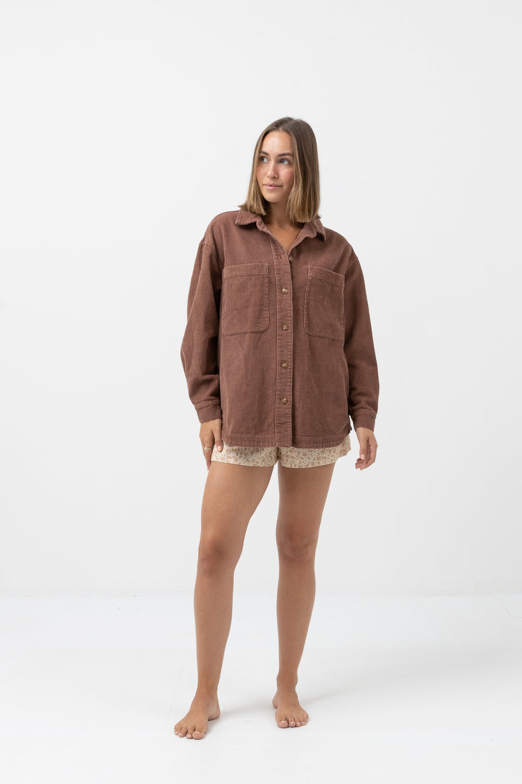Chaqueta Corduroy Oversized - Chocolate - Mujer