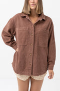 Chaqueta Corduroy Oversized - Chocolate - Mujer