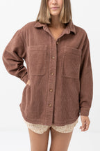Chaqueta Corduroy Oversized - Chocolate - Mujer