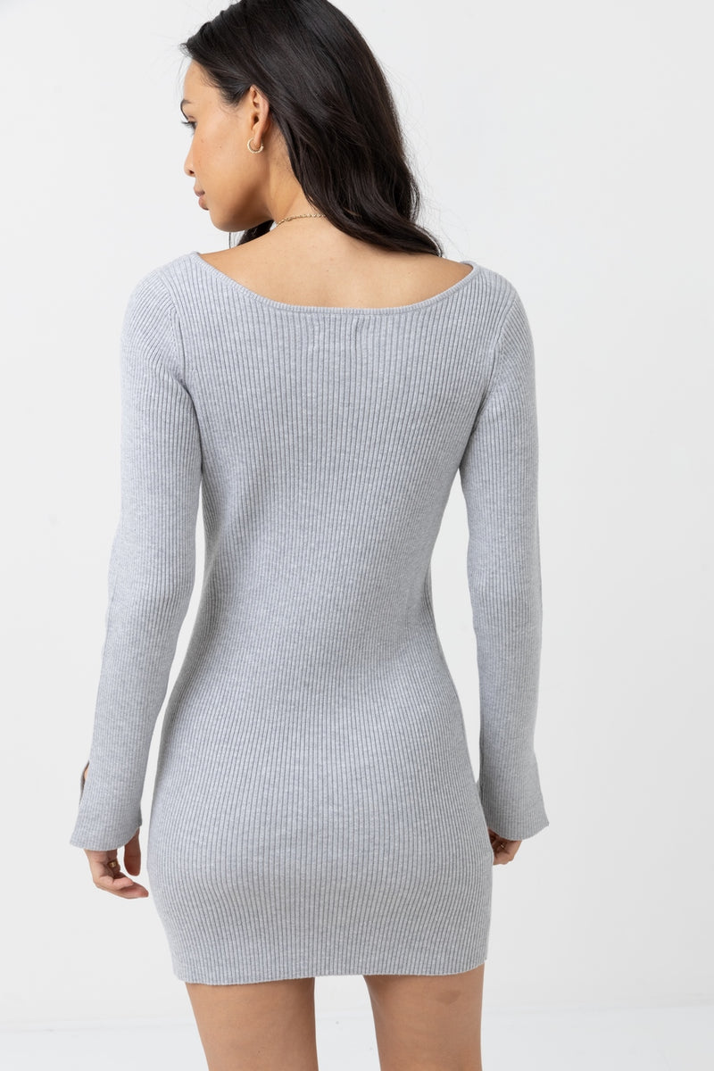 Rhythm - Maille Noemie Knit Mini Dress - Grey - Femme