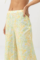 Rhythm - Pantalones anchos con estampado floral Magnolia - Fern - Mujer