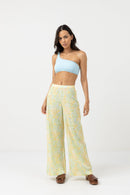 Rhythm - Pantalones anchos con estampado floral Magnolia - Fern - Mujer