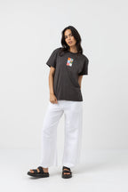 Camiseta Stacked Band - Vintage Negro - Mujer