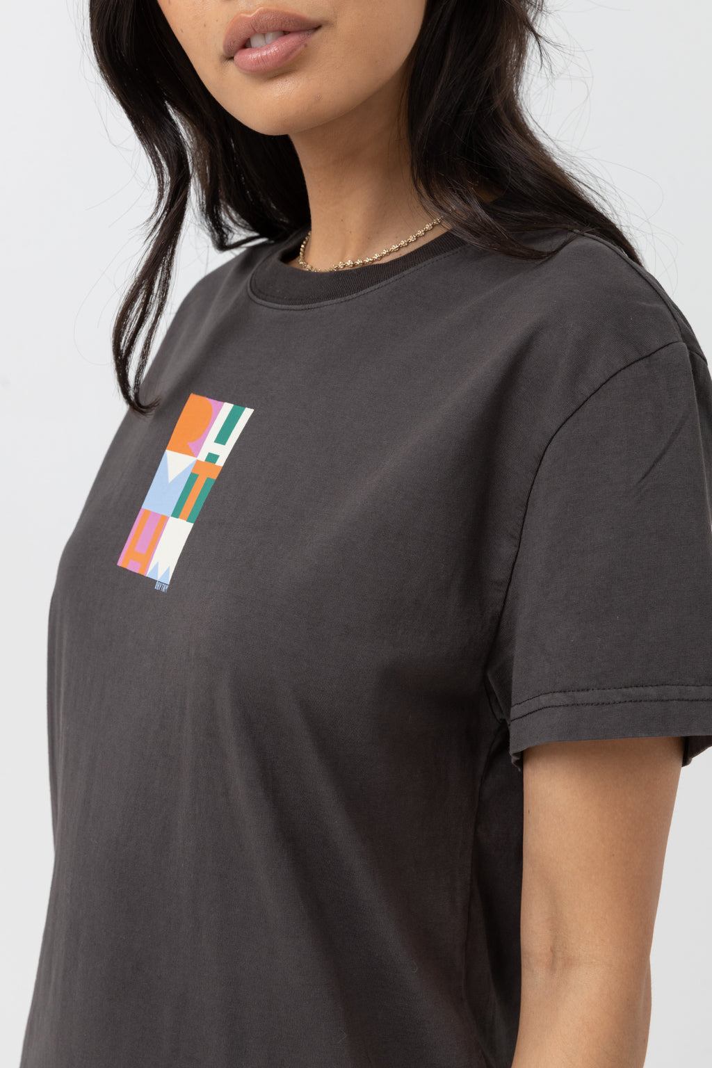 Camiseta Stacked Band - Vintage Negro - Mujer