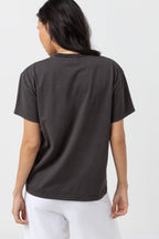 Camiseta Stacked Band - Vintage Negro - Mujer