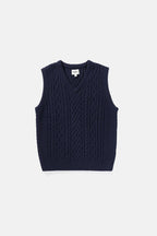 Pull Mohair Pull Vest - Navy - Homme