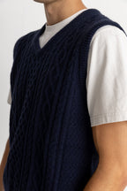 Pull Mohair Pull Vest - Navy - Homme