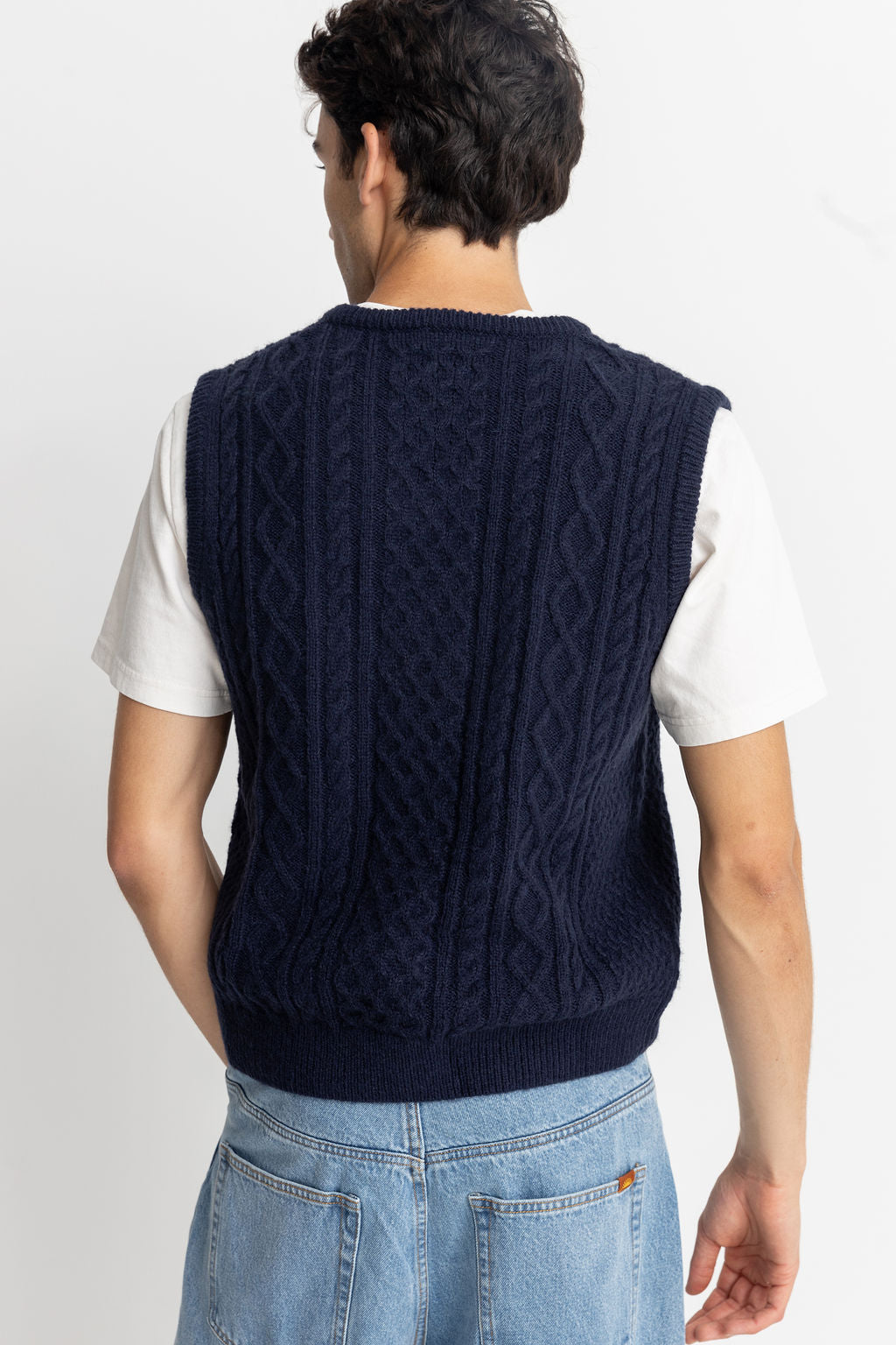 Pull Mohair Pull Vest - Navy - Homme