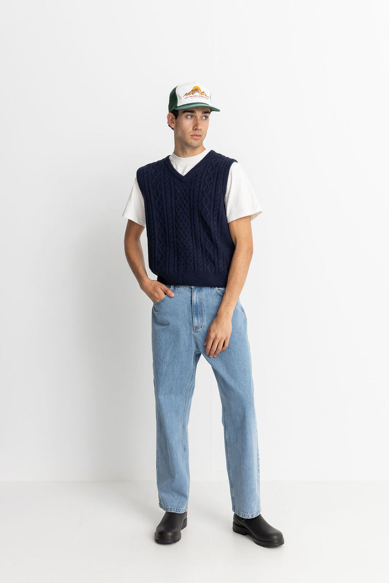 Pull Mohair Pull Vest - Navy - Homme