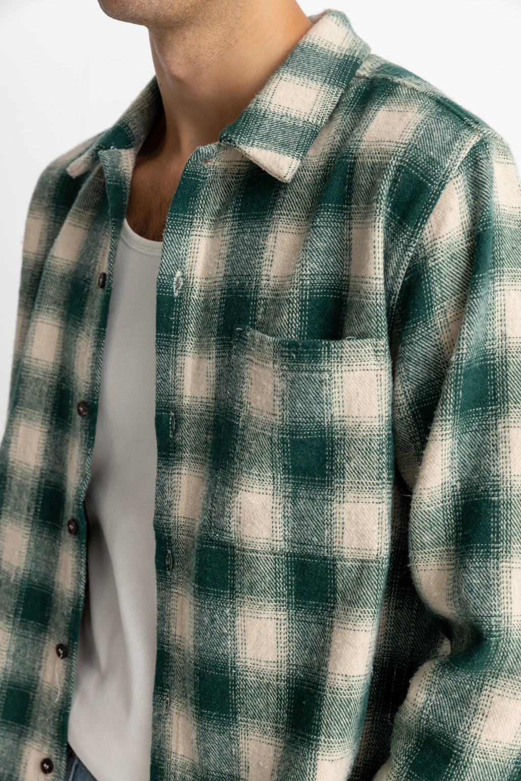 Plaid Ls Flannel Shirt - Green - Men