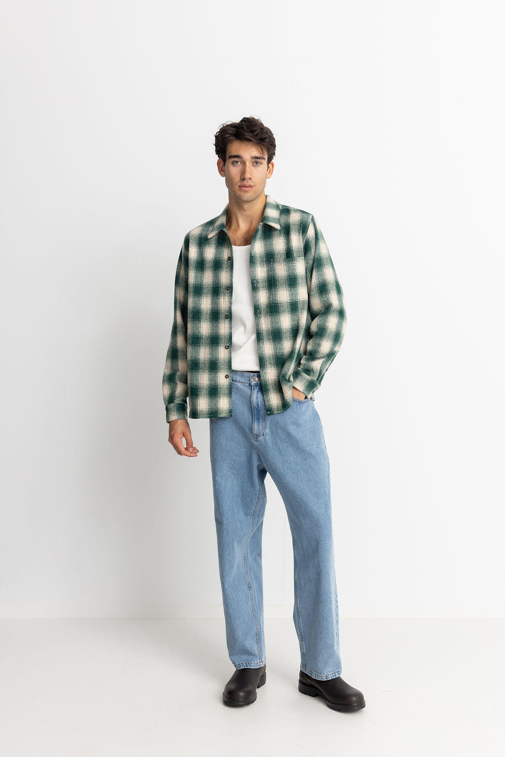 Plaid Ls Flannel Shirt - Green - Men