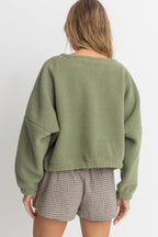 Sweat Jyoti Reverse Fleece - Sage - Femme