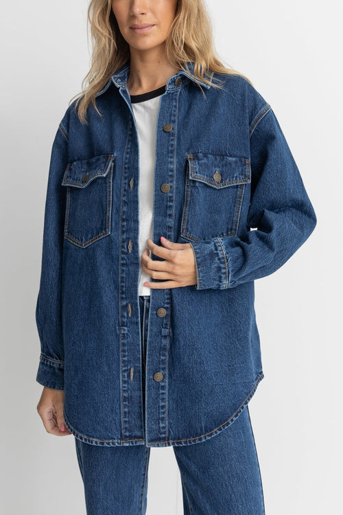 Veste Oversized Denim - Dark Wash - Femme